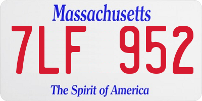 MA license plate 7LF952