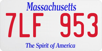 MA license plate 7LF953