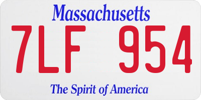 MA license plate 7LF954