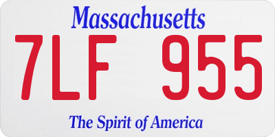 MA license plate 7LF955