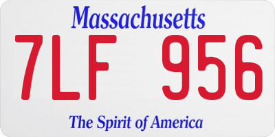 MA license plate 7LF956