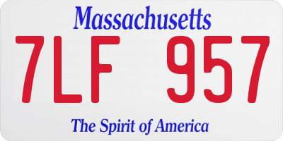 MA license plate 7LF957