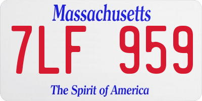 MA license plate 7LF959