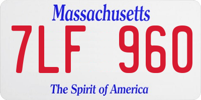 MA license plate 7LF960