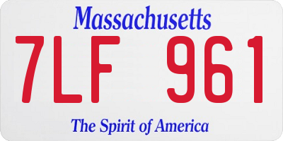 MA license plate 7LF961