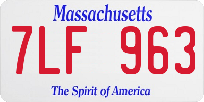 MA license plate 7LF963