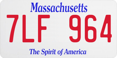 MA license plate 7LF964
