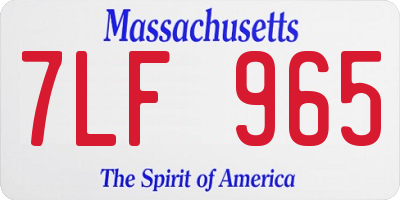 MA license plate 7LF965