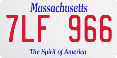 MA license plate 7LF966