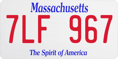 MA license plate 7LF967