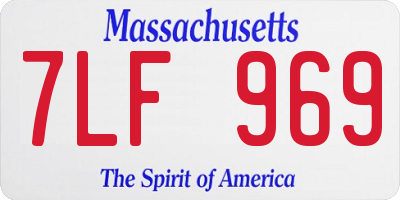 MA license plate 7LF969