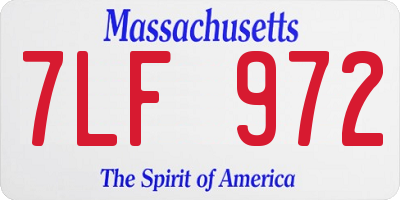 MA license plate 7LF972