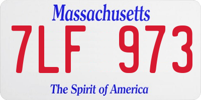 MA license plate 7LF973