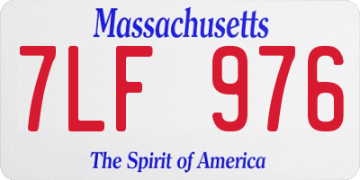 MA license plate 7LF976
