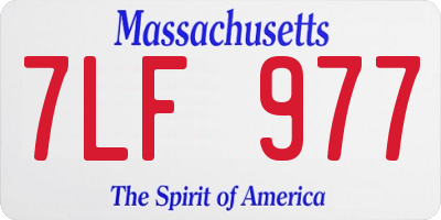 MA license plate 7LF977