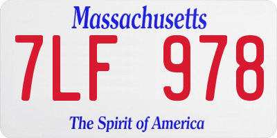 MA license plate 7LF978
