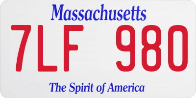 MA license plate 7LF980