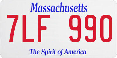 MA license plate 7LF990