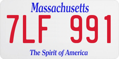MA license plate 7LF991