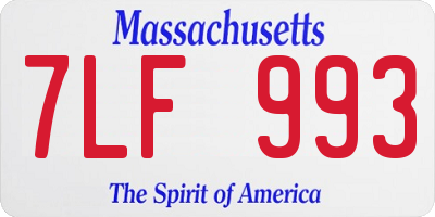 MA license plate 7LF993