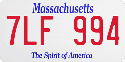 MA license plate 7LF994