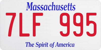 MA license plate 7LF995
