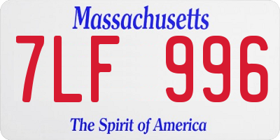 MA license plate 7LF996