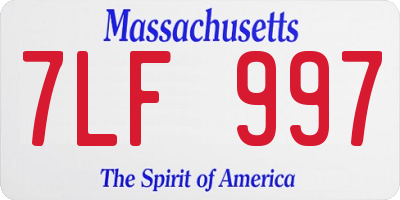 MA license plate 7LF997