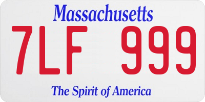 MA license plate 7LF999