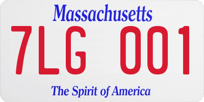 MA license plate 7LG001