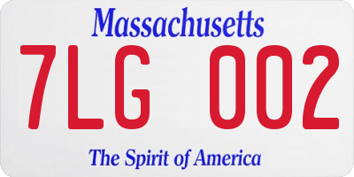 MA license plate 7LG002