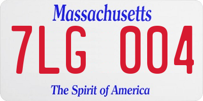 MA license plate 7LG004