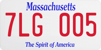 MA license plate 7LG005