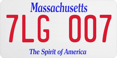 MA license plate 7LG007