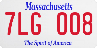 MA license plate 7LG008