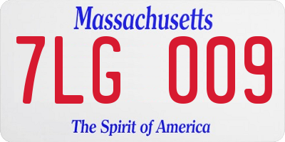 MA license plate 7LG009