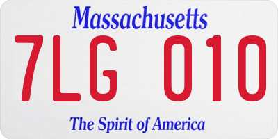 MA license plate 7LG010