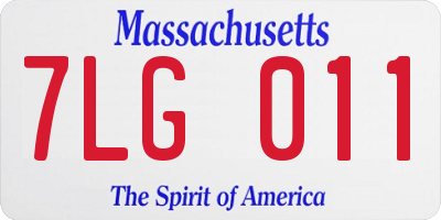 MA license plate 7LG011