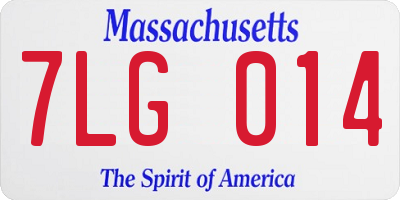 MA license plate 7LG014