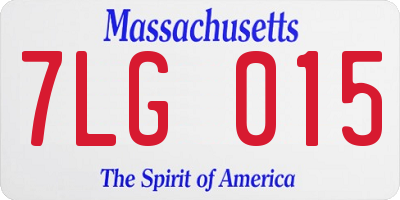 MA license plate 7LG015