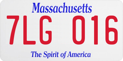 MA license plate 7LG016