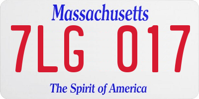 MA license plate 7LG017