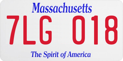 MA license plate 7LG018