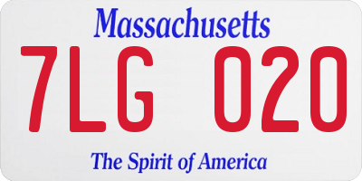 MA license plate 7LG020