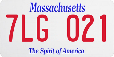 MA license plate 7LG021