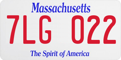 MA license plate 7LG022