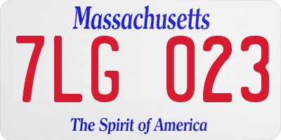 MA license plate 7LG023