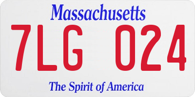 MA license plate 7LG024