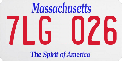 MA license plate 7LG026