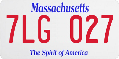 MA license plate 7LG027